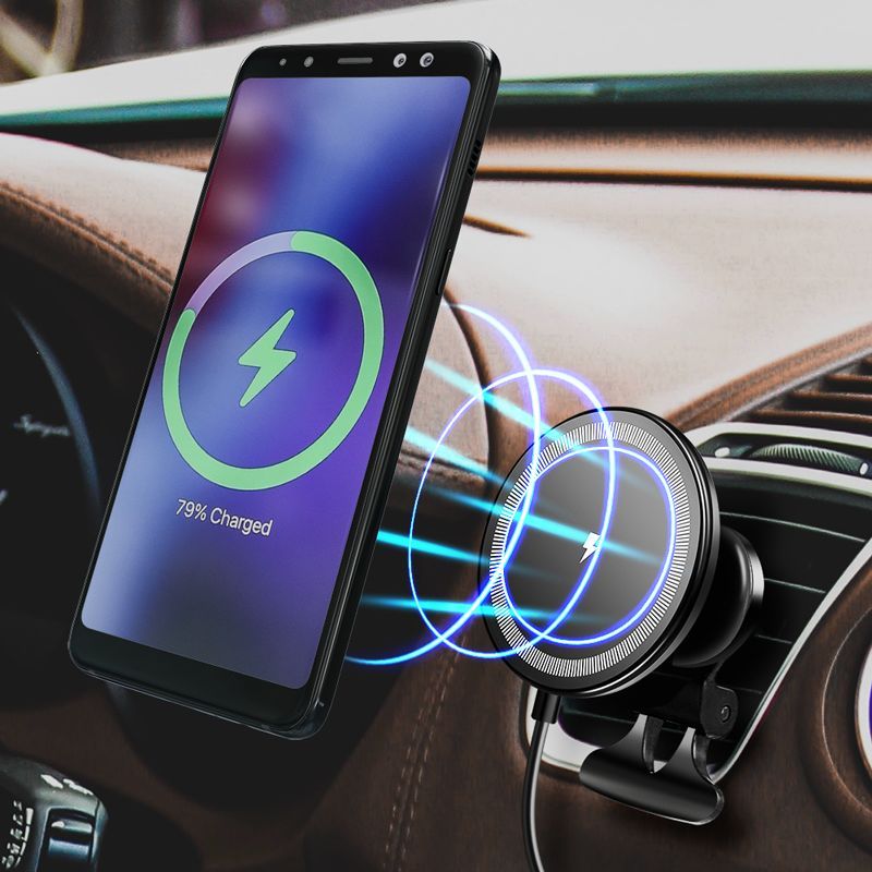 Logilink Magnetic car smartphone holder with charging function Black