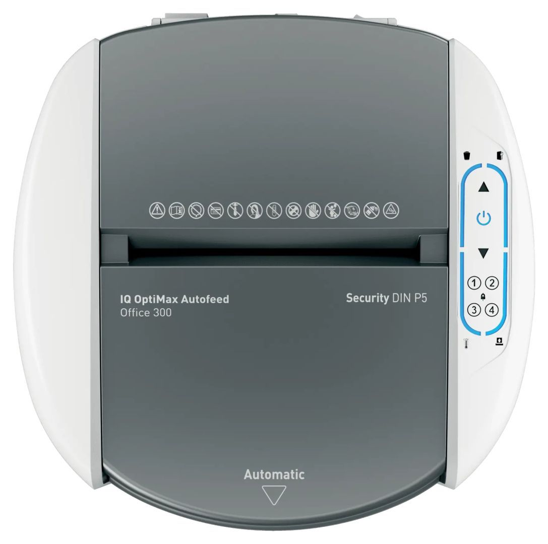 Leitz IQ OptiMax Autofeed Office 300 P5 Iratmegsemmisítő White Leitz IQ OptiMax Autofeed Office 300 P5 Iratmegsemmisítő White