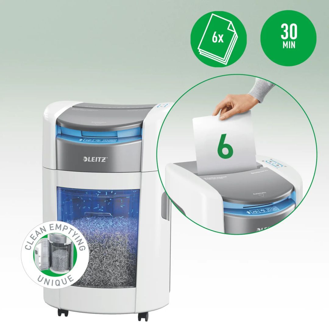 Leitz IQ OptiMax Autofeed Small Office 200 P5 Iratmegsemmisítő White Leitz IQ OptiMax Autofeed Small Office 200 P5 Iratmegsemmisítő White