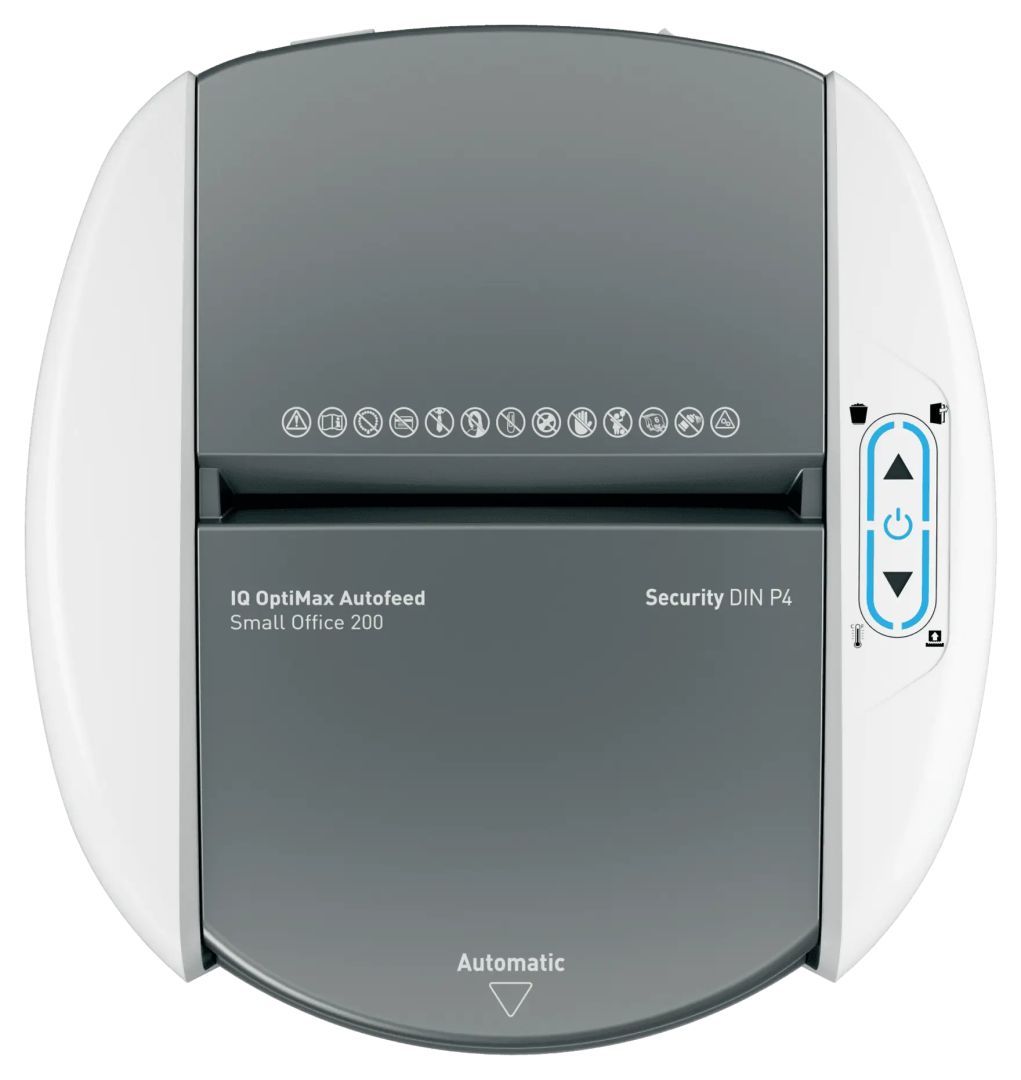 Leitz IQ OptiMax Autofeed Small Office 200 P5 Iratmegsemmisítő White Leitz IQ OptiMax Autofeed Small Office 200 P5 Iratmegsemmisítő White