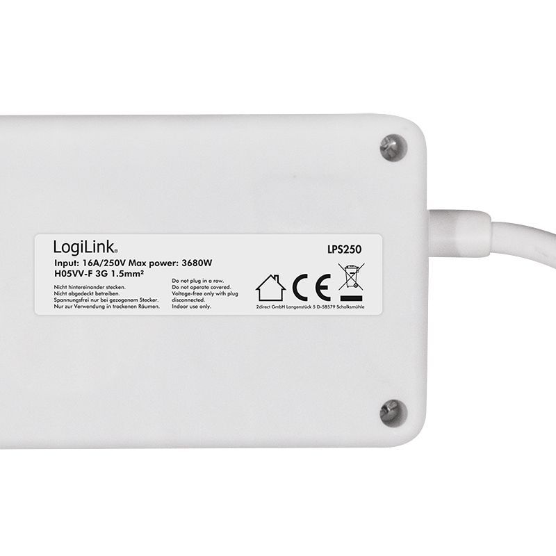 Logilink Hálózati Elosztó Kapcsolóval 6DIN 1,5m White Logilink Hálózati Elosztó Kapcsolóval 6DIN 1,5m White