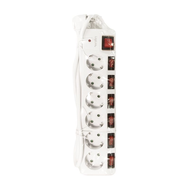 Logilink Hálózati Elosztó Kapcsolóval 6DIN 1,5m White Logilink Hálózati Elosztó Kapcsolóval 6DIN 1,5m White