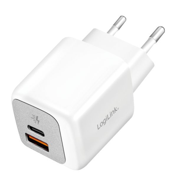 Logilink USB charger 1x USB-C (PD), 1x USB-A 20W White Logilink USB charger 1x USB-C (PD), 1x USB-A 20W White