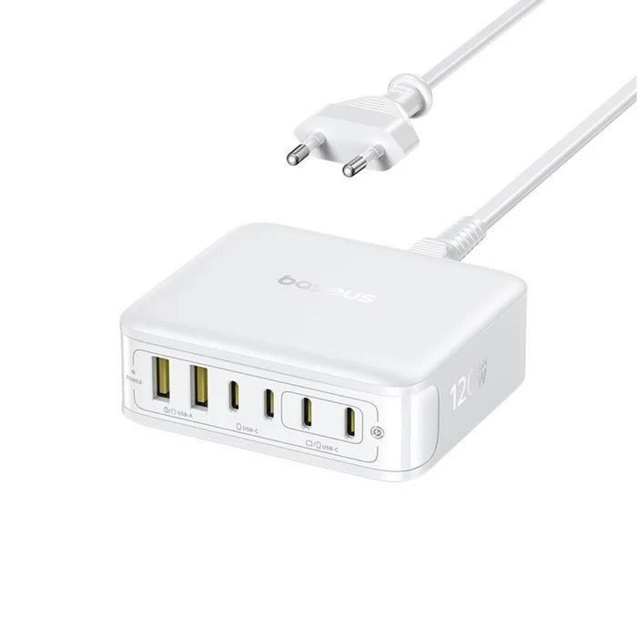 Baseus EnerFill FH21 Desktop Charging Station 4C+2U 120W White Baseus EnerFill FH21 Desktop Charging Station 4C+2U 120W White