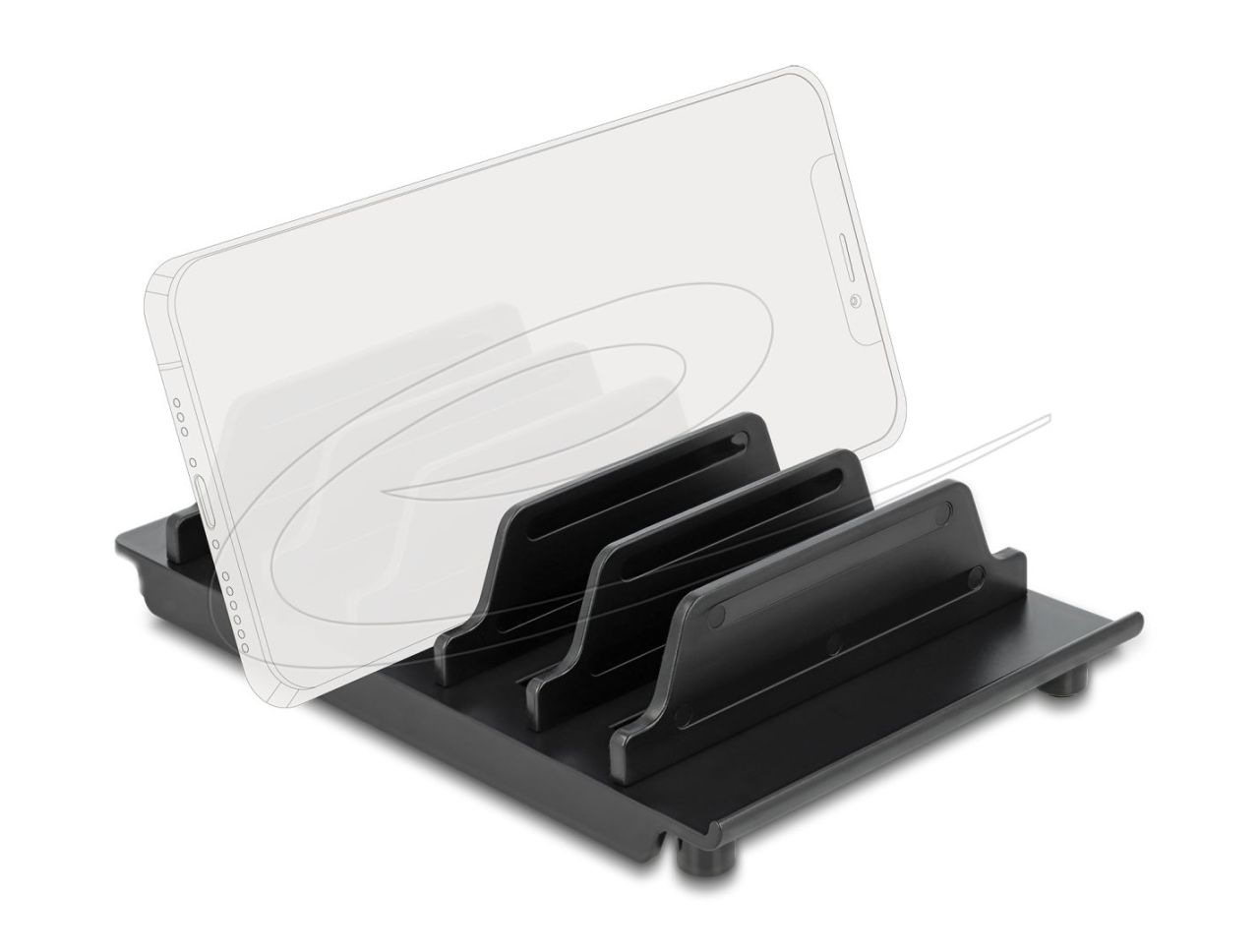 DeLock Device stand for 6 tablets or smartphones Black DeLock Device stand for 6 tablets or smartphones Black
