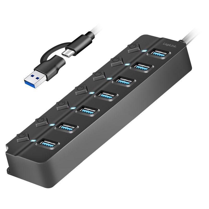 Logilink USB 3.2 Gen1 7-port USB Hub Black Logilink USB 3.2 Gen1 7-port USB Hub Black