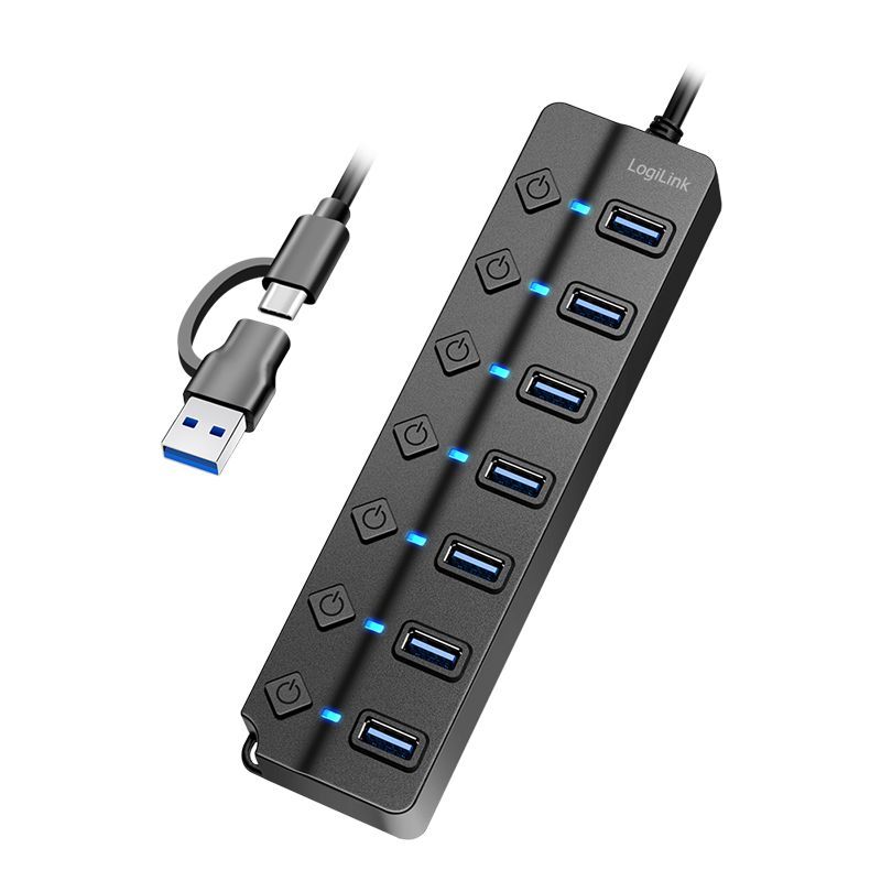 Logilink USB 3.2 Gen1 7-port USB Hub Black Logilink USB 3.2 Gen1 7-port USB Hub Black