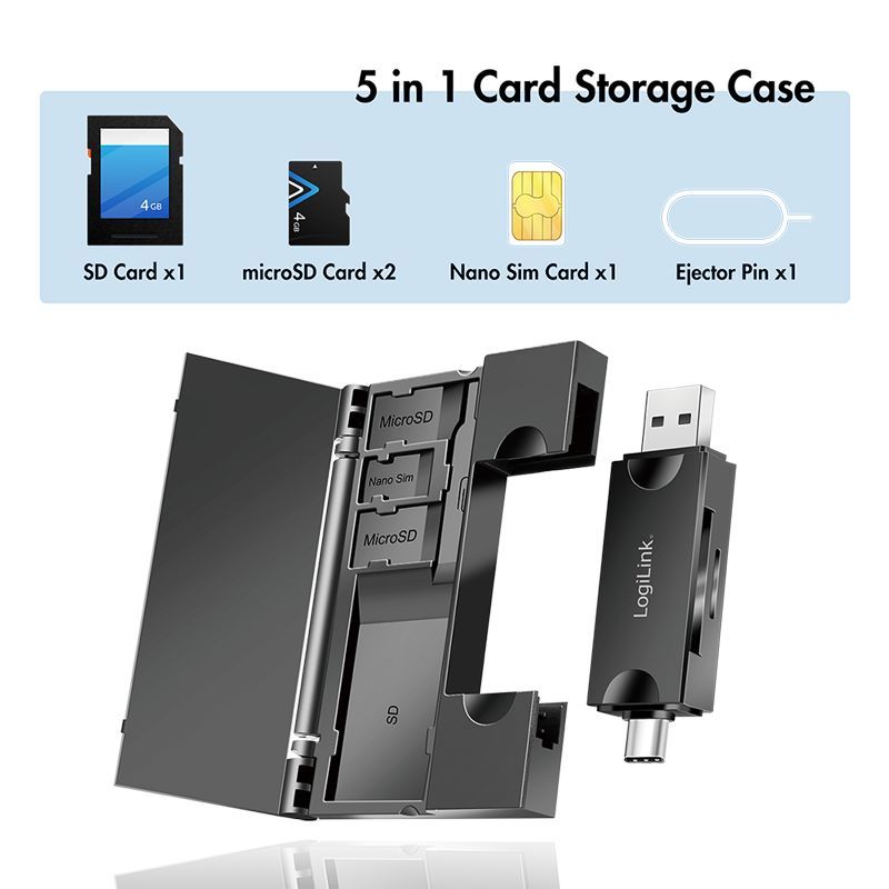 Logilink CR0049 USB 3.2 Gen1 Card Reader Black Logilink CR0049 USB 3.2 Gen1 Card Reader Black