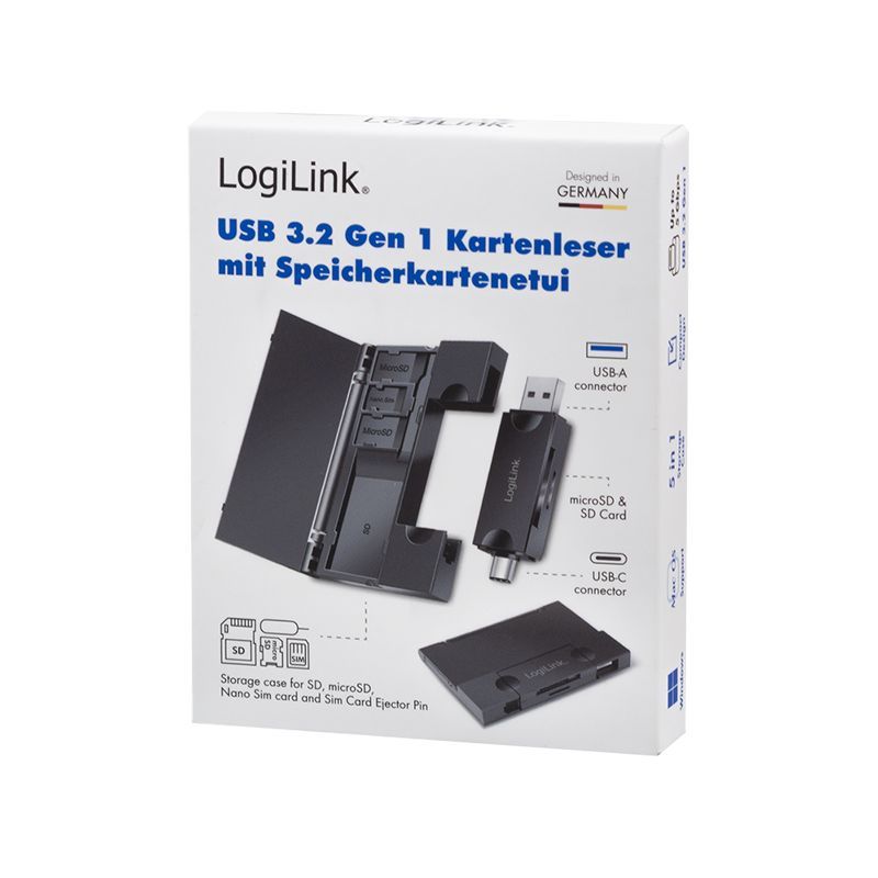 Logilink CR0049 USB 3.2 Gen1 Card Reader Black Logilink CR0049 USB 3.2 Gen1 Card Reader Black