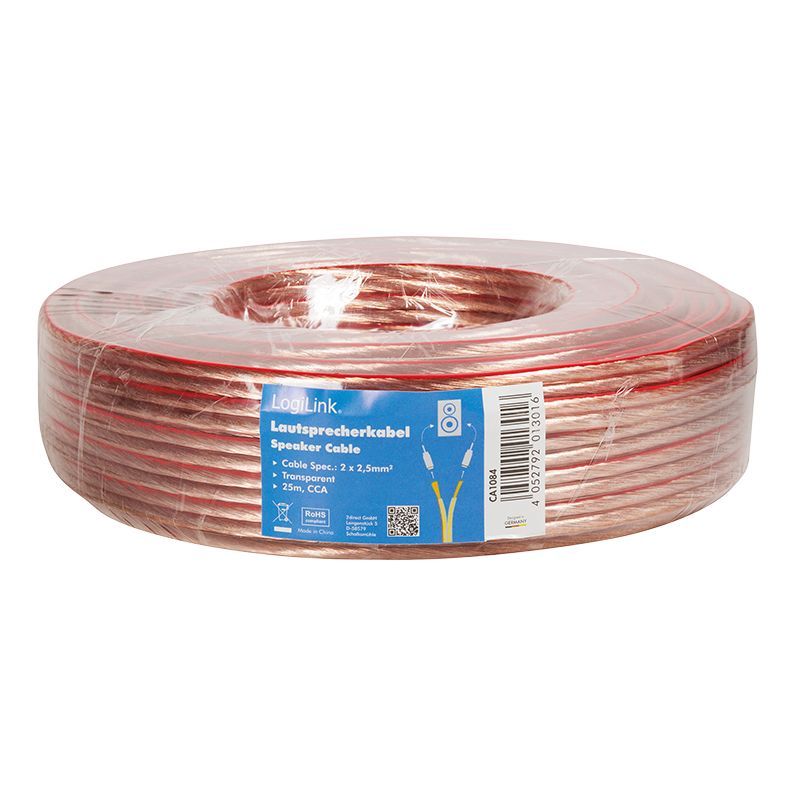 Logilink Audio speaker installation cable 2x2,5mm² 25m Transparent Logilink Audio speaker installation cable 2x2,5mm² 25m Transparent