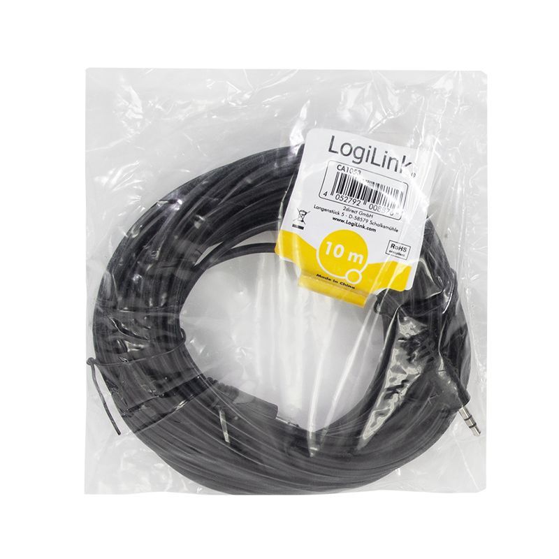 Logilink Audio 3,5 mm 3-Pin/M to 3,5 mm 3-Pin/M 10m Black Logilink Audio 3,5 mm 3-Pin/M to 3,5 mm 3-Pin/M 10m Black