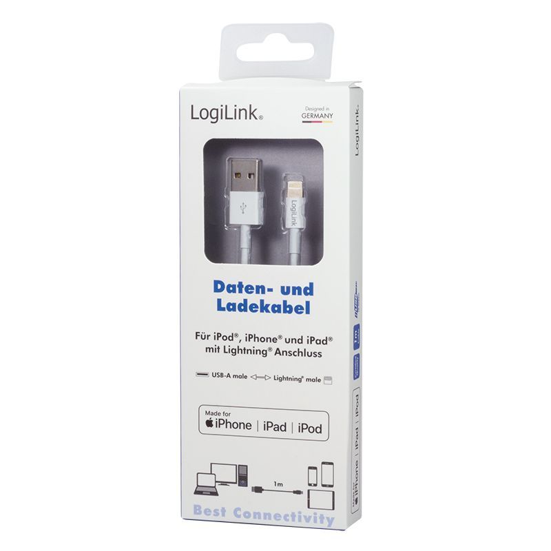 Logilink Apple Lightning to USB Connection Cable 1m White Logilink Apple Lightning to USB Connection Cable 1m White