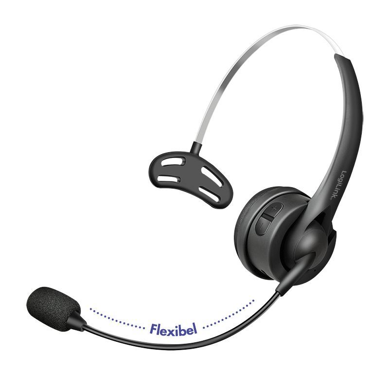 Logilink Wireless mono headset flexible microphone BT 6.0 USB-C Black Logilink Wireless mono headset flexible microphone BT 6.0 USB-C Black