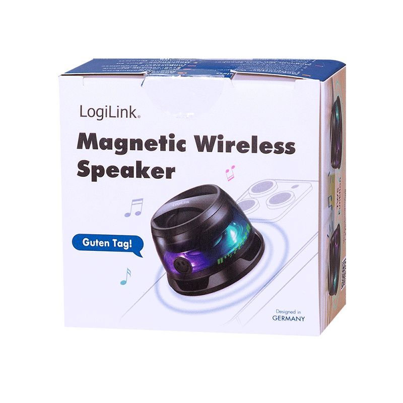 Logilink SP0073 Bluetooth Speaker magnetically attached LED Black Logilink SP0073 Bluetooth Speaker magnetically attached LED Black