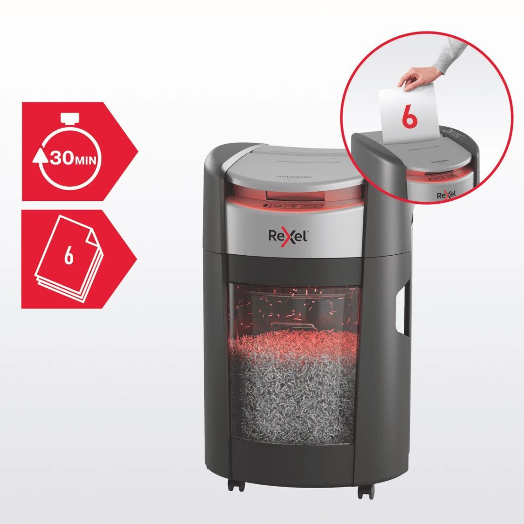 Rexel ShredMax AutoFeed+ 200M P5 Iratmegsemmisítő Black Rexel ShredMax AutoFeed+ 200M P5 Iratmegsemmisítő Black