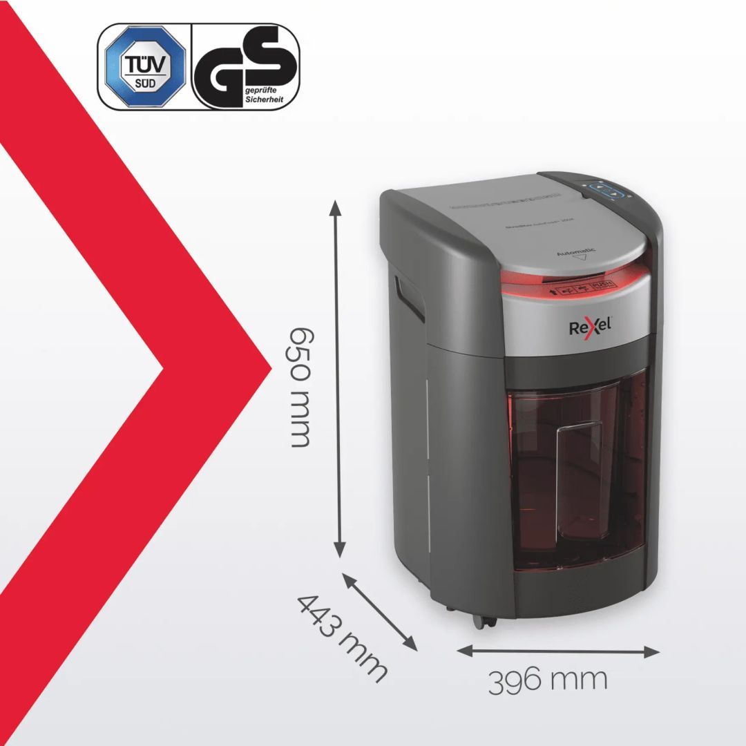 Rexel ShredMax AutoFeed+ 200M P5 Iratmegsemmisítő Black Rexel ShredMax AutoFeed+ 200M P5 Iratmegsemmisítő Black