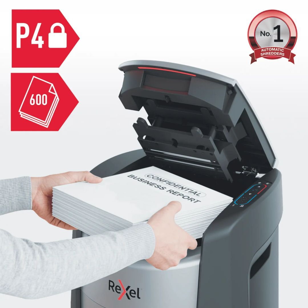 Rexel ShredMax AutoFeed+ 600X P4 Iratmegsemmisítő Black Rexel ShredMax AutoFeed+ 600X P4 Iratmegsemmisítő Black