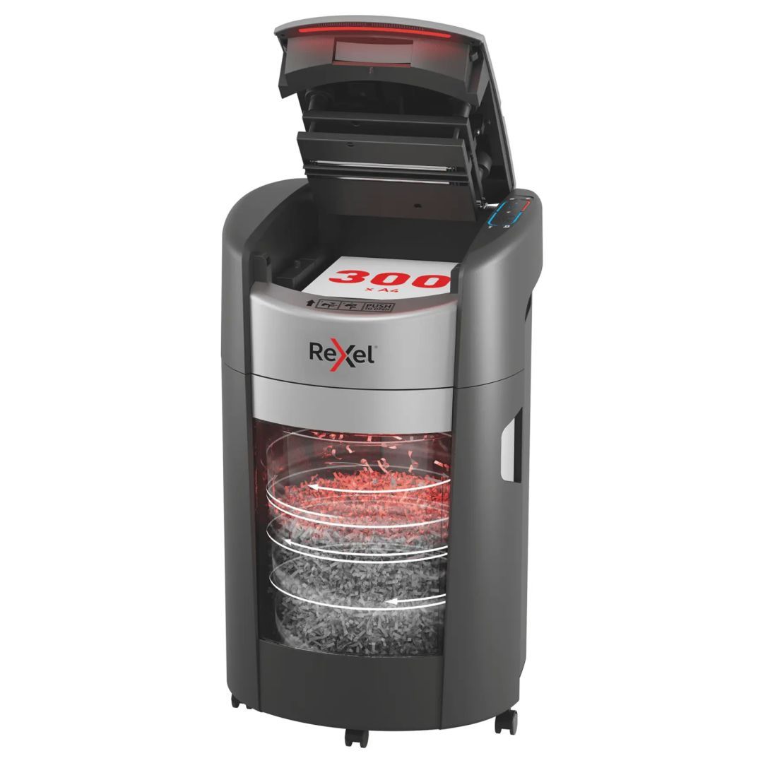Rexel ShredMax AutoFeed+ 300X P4 Iratmegsemmisítő Black Rexel ShredMax AutoFeed+ 300X P4 Iratmegsemmisítő Black