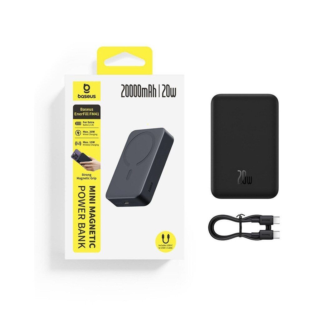 Baseus EnerFill FM41 Magnetic 20000mAh PowerBank Black Baseus EnerFill FM41 Magnetic 20000mAh PowerBank Black