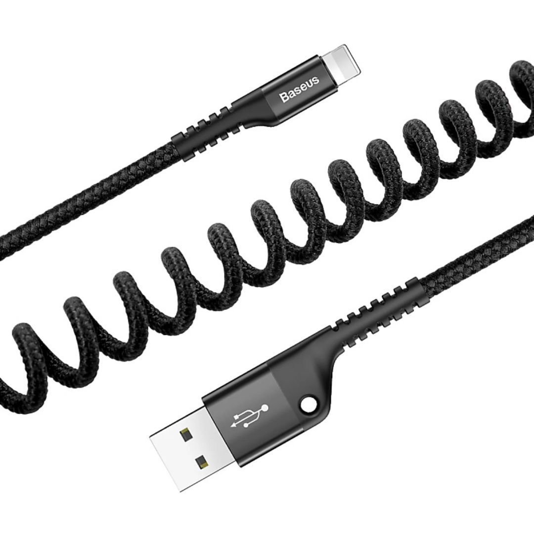 Baseus Fish Eye Spring USB-A - Lightning Cable 2A 1m Black Baseus Fish Eye Spring USB-A - Lightning Cable 2A 1m Black