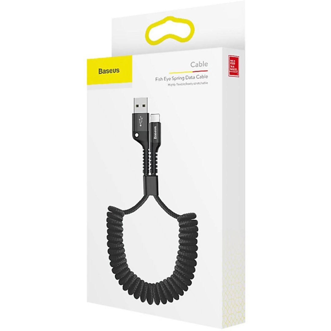Baseus Fish Eye Spring USB-A - Lightning Cable 2A 1m Black Baseus Fish Eye Spring USB-A - Lightning Cable 2A 1m Black
