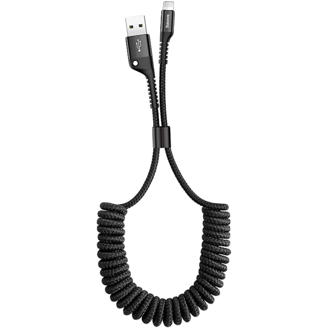 Baseus Fish Eye Spring USB-A - Lightning Cable 2A 1m Black Baseus Fish Eye Spring USB-A - Lightning Cable 2A 1m Black