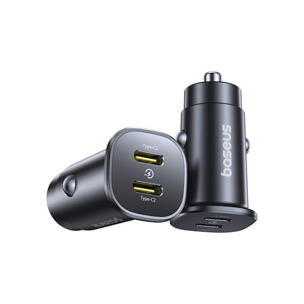 Baseus GoTrip 2 x USB-C 30W Car Charger Black Baseus GoTrip 2 x USB-C 30W Car Charger Black