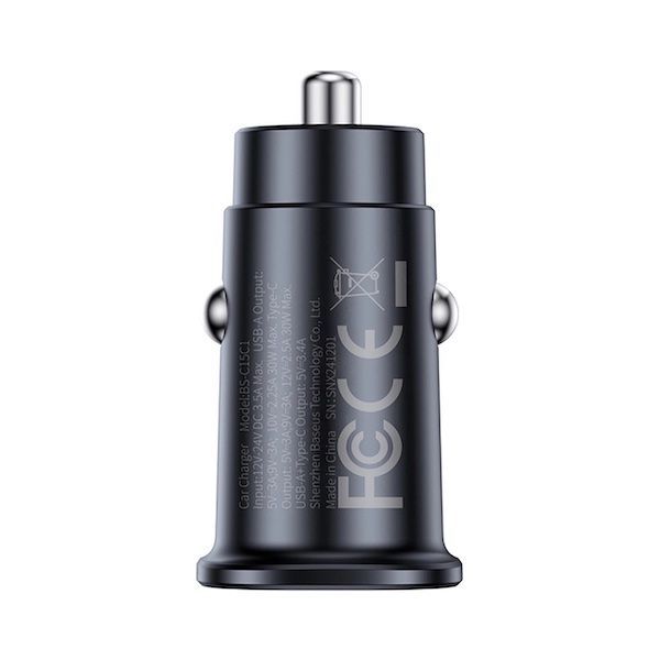 Baseus GoTrip 2 x USB-C 30W Car Charger Black Baseus GoTrip 2 x USB-C 30W Car Charger Black