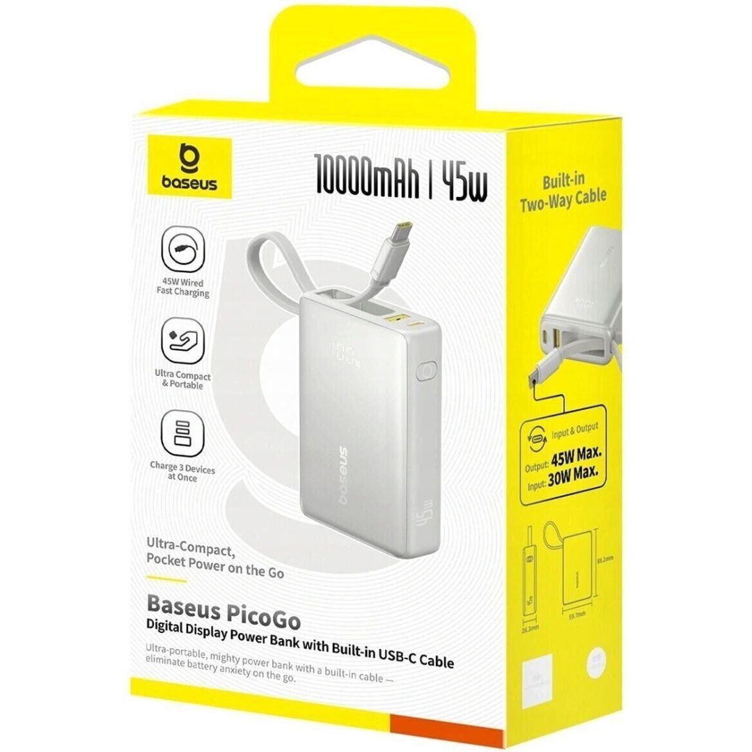 Baseus PicoGo 45W 10000mAh PowerBank Silver Baseus PicoGo 45W 10000mAh PowerBank Silver