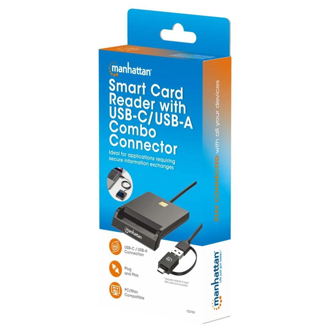 Manhattan Smart Card Reader with USB-C / USB-A Combo Manhattan Smart Card Reader with USB-C / USB-A Combo