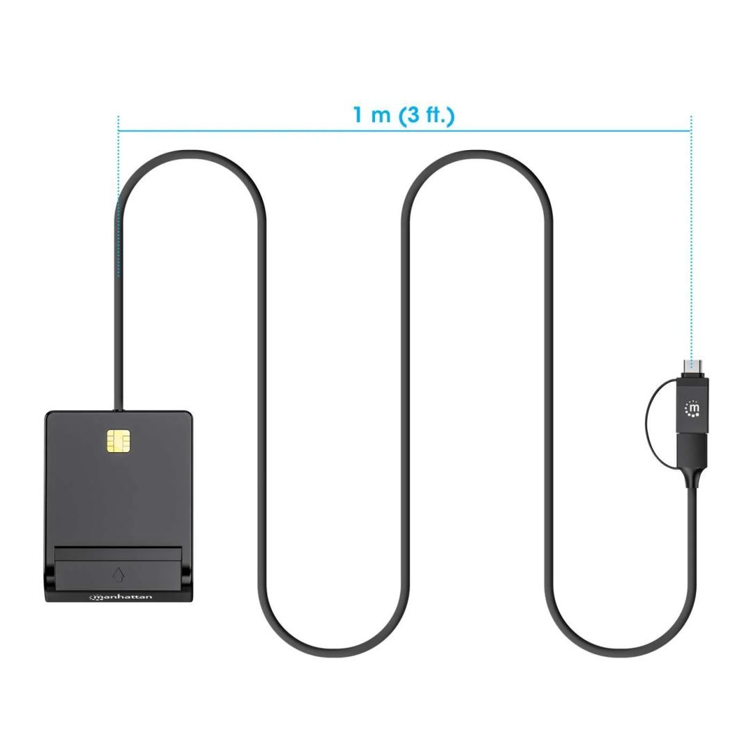 Manhattan Smart Card Reader with USB-C / USB-A Combo Manhattan Smart Card Reader with USB-C / USB-A Combo