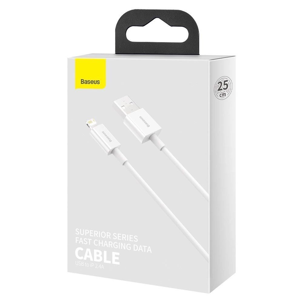 Baseus Superior USB-A - Lightning 0,25m White Baseus Superior USB-A - Lightning 0,25m White