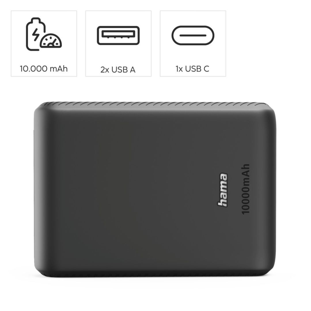 Hama New Performance 10 10000mAh PowerBank Black