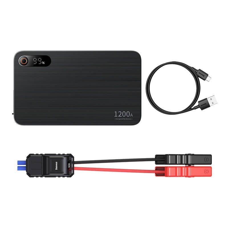 Baseus Super Energy Pro+ 12000mAh Car Jump Starter PowerBank Black Baseus Super Energy Pro+ 12000mAh Car Jump Starter PowerBank Black