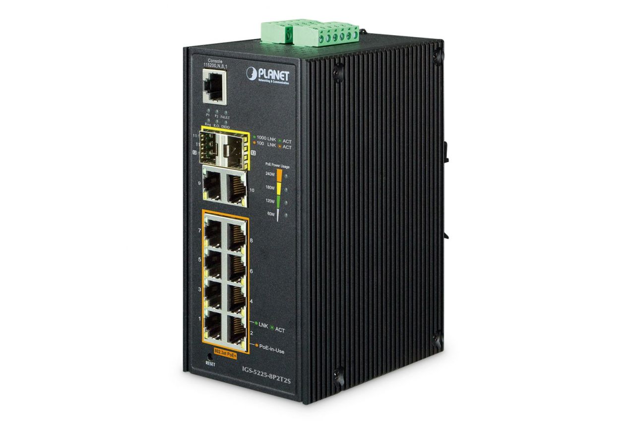 Planet Industrial L2 + 8-Port 10/100/1000T PoE Switch Planet Industrial L2 + 8-Port 10/100/1000T PoE Switch