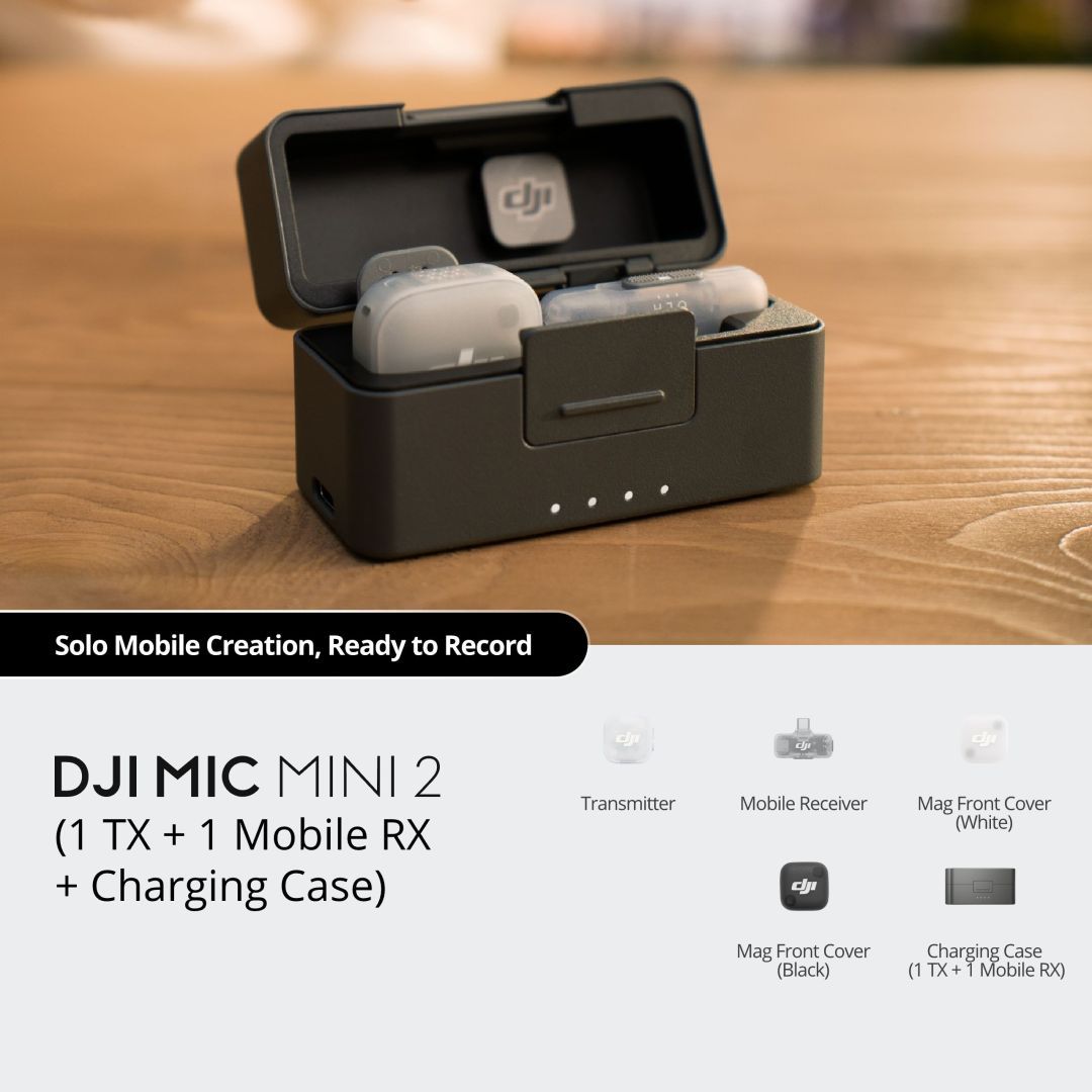 DJI Mic Mini 2 (1 TX + 1 Mobile RX + Charging Case) DJI Mic Mini 2 (1 TX + 1 Mobile RX + Charging Case)