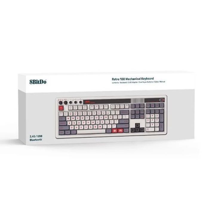 8BitDo Retro 108 Mechanical Wireless Bluetooth Keyboard N Edition US 8BitDo Retro 108 Mechanical Wireless Bluetooth Keyboard N Edition US