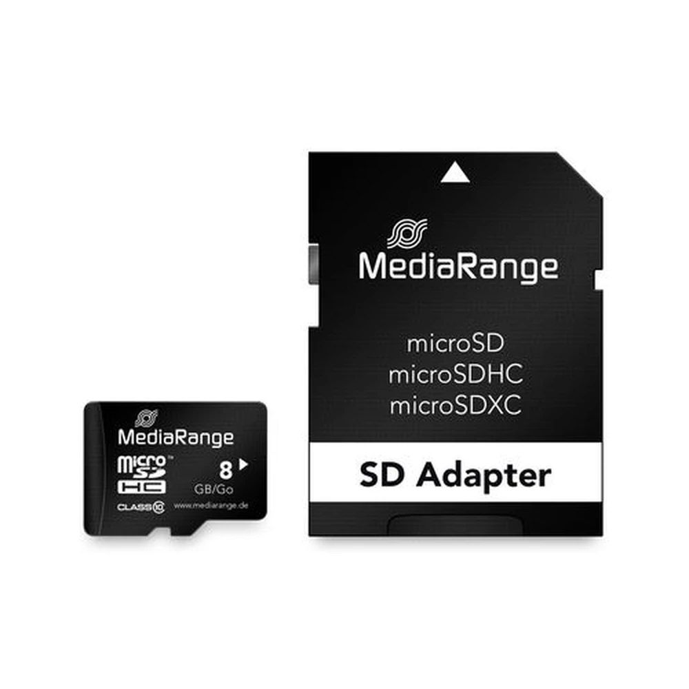 MediaRange 8GB microSDHC MR957 Class10 + adapterrel MediaRange 8GB microSDHC MR957 Class10 + adapterrel