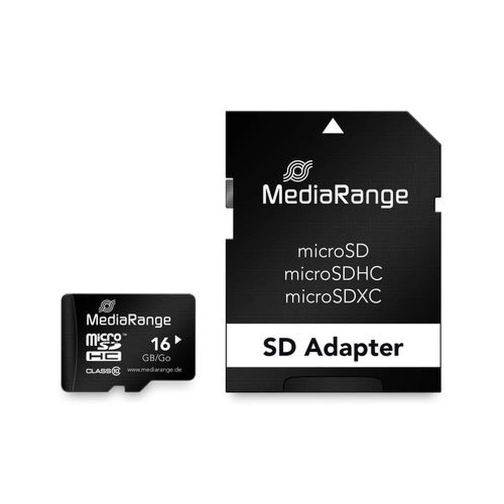 MediaRange 16GB microSDHC MR958 Class10 + adapterrel MediaRange 16GB microSDHC MR958 Class10 + adapterrel