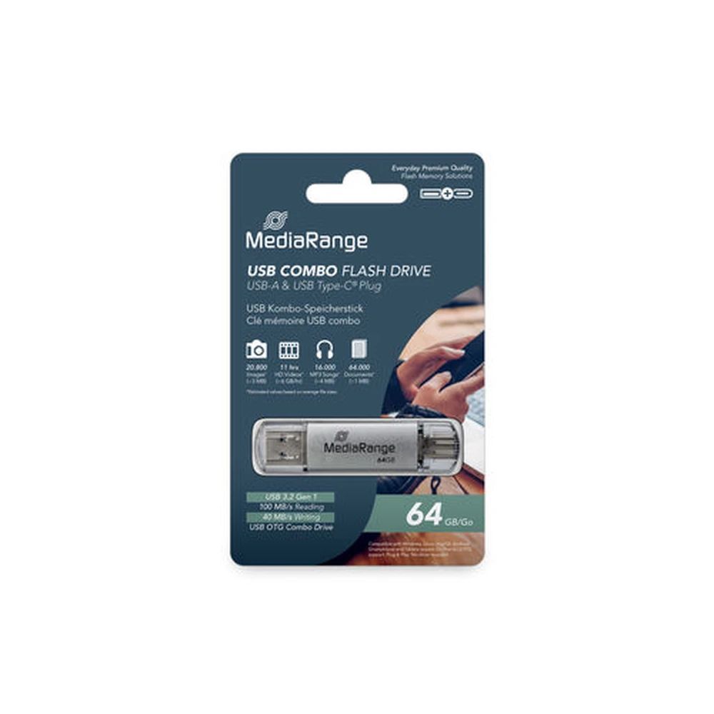MediaRange 64GB MR937 USB3.2 Silver MediaRange 64GB MR937 USB3.2 Silver