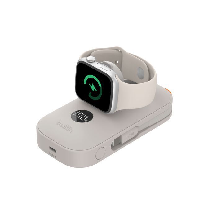 Belkin BoostCharge Pro 10000mAh PowerBank with Apple Watch Charger Sand Belkin BoostCharge Pro 10000mAh PowerBank with Apple Watch Charger Sand