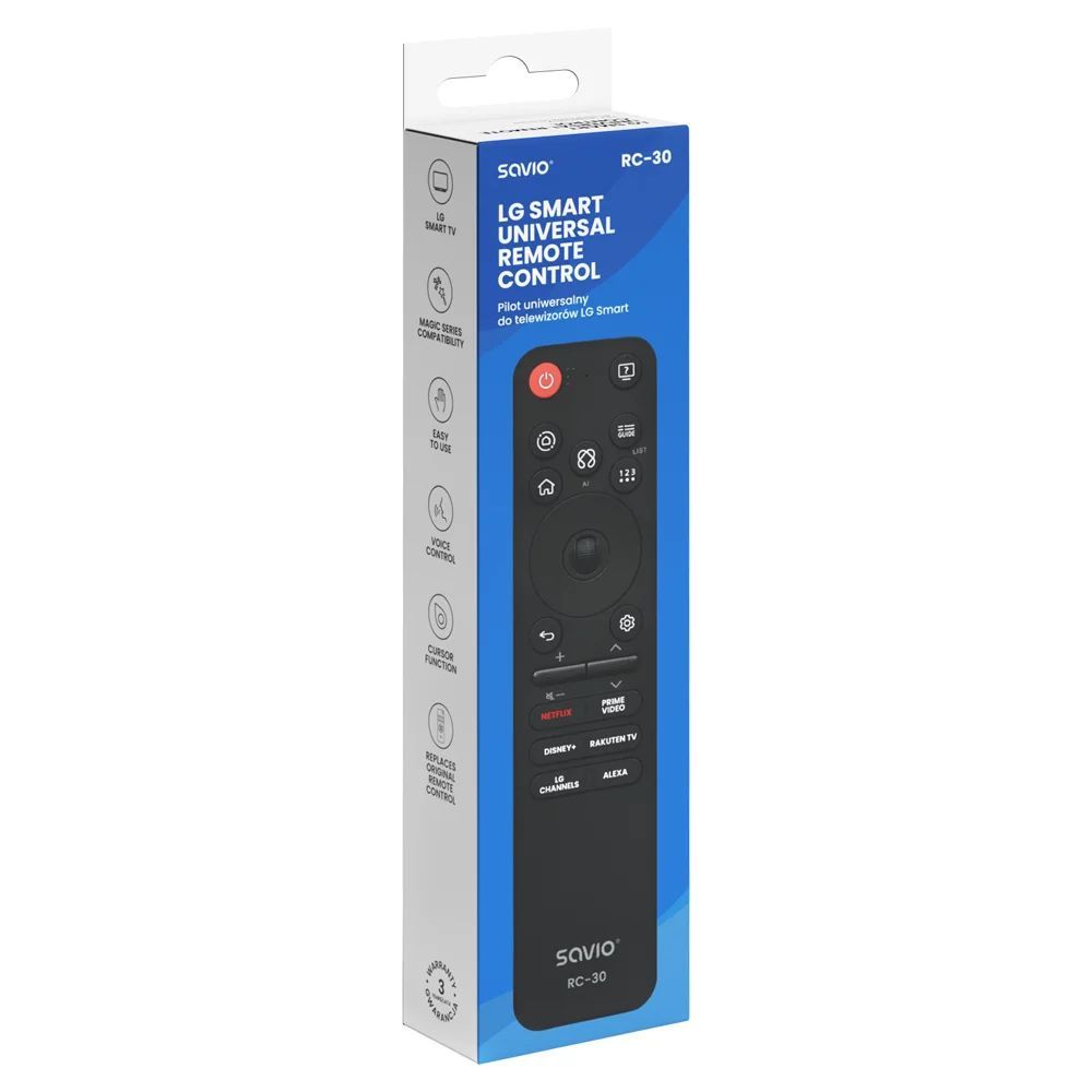Savio RC-30 LG Smart Univerzális Távirányító Black Savio RC-30 LG Smart Univerzális Távirányító Black